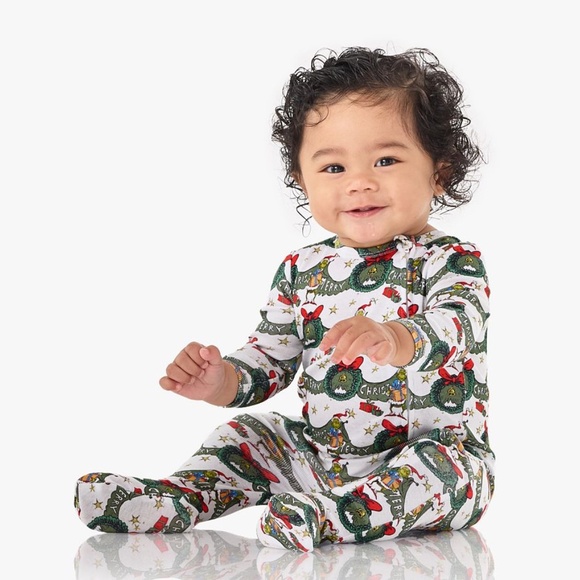 "The Grinch" Wreath Organic Cotton Baby Pajama - PBK - Picture 2 of 7